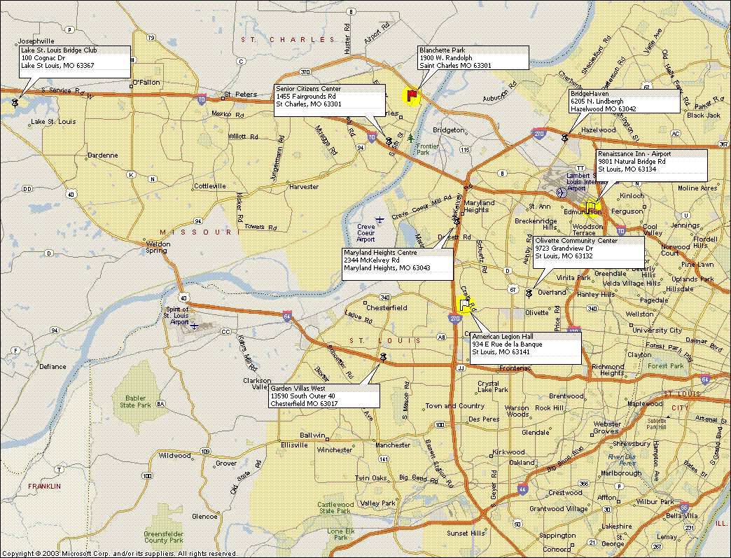 Saint Louis Area Bridge Club Locations